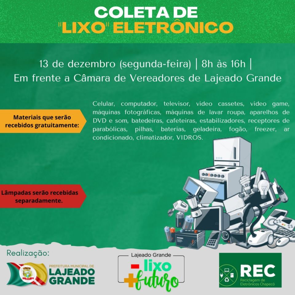 REC - Reciclagem Eletrônica de Chapecó - Cancelado devido aumento de casos de covid